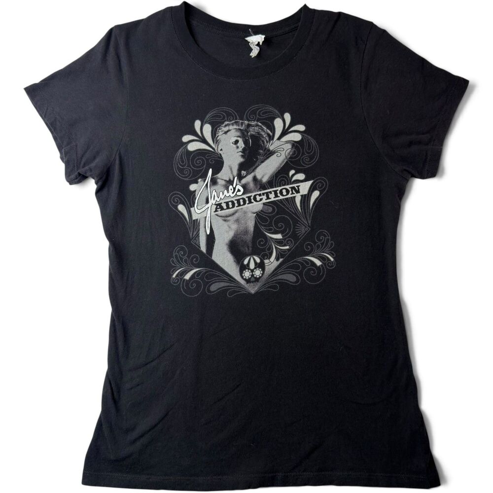 jane’s addiction gothic statue graphic band tee black 100% cotton women's large